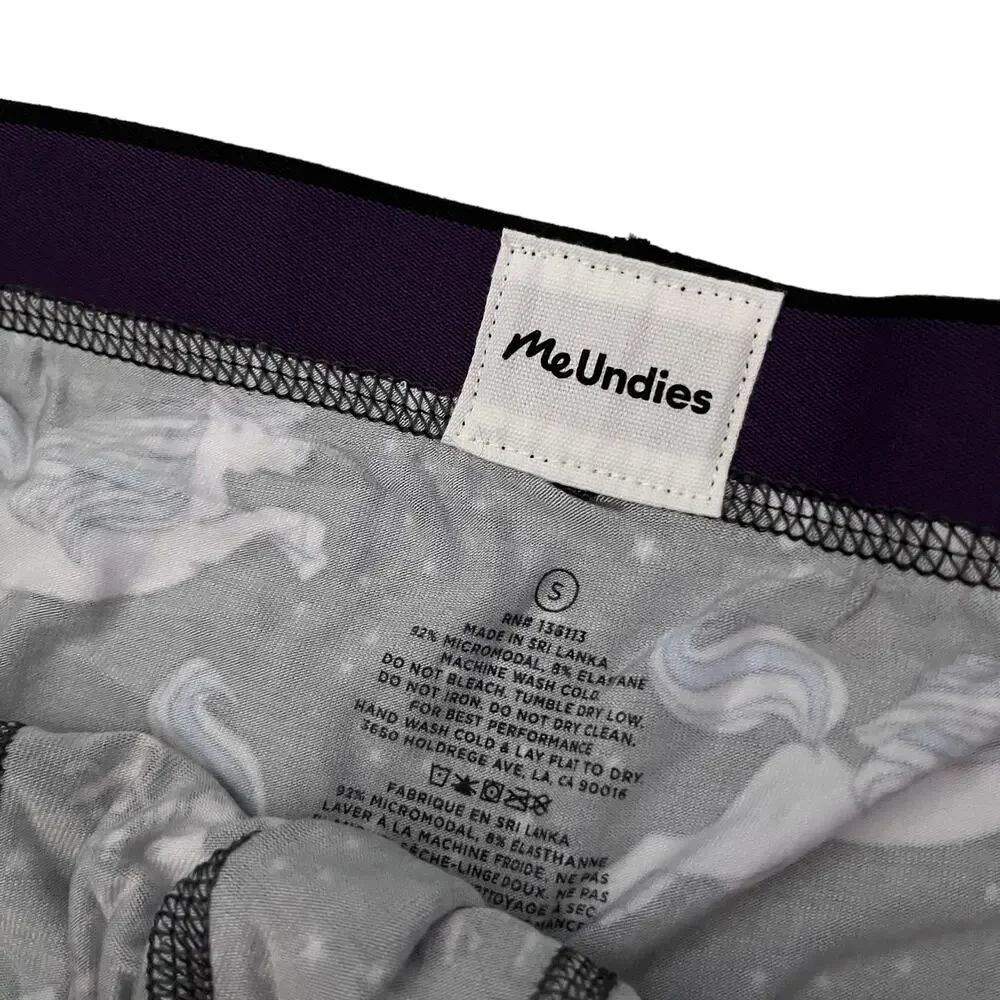 MeUndies Unicorn Reindeer Star Print Holiday Shimmer Boxer Brief Underwear Small